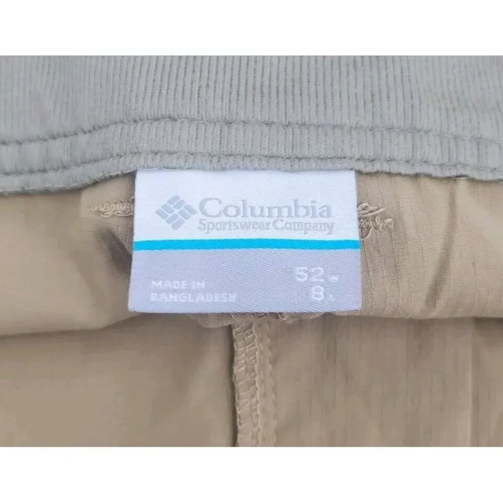 Columbia Tan Hiking Shorts Men's Size 52 Inseam 8 Inches Pockets Lightweight